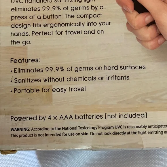 NIB! UVC Handheld Sanitizer Light! Chemical-Free and Ultra Portable! - Picture 6 of 6